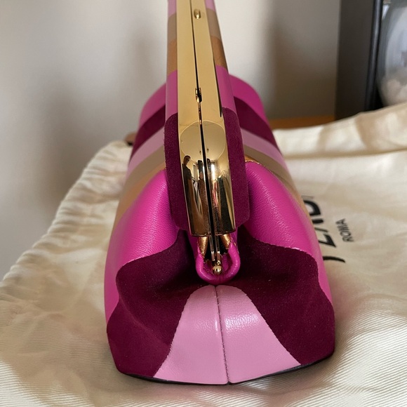 XSOLDX Fendi First Small Multicolor Stripe Leather & Suede Bag - Picture 2 of 10